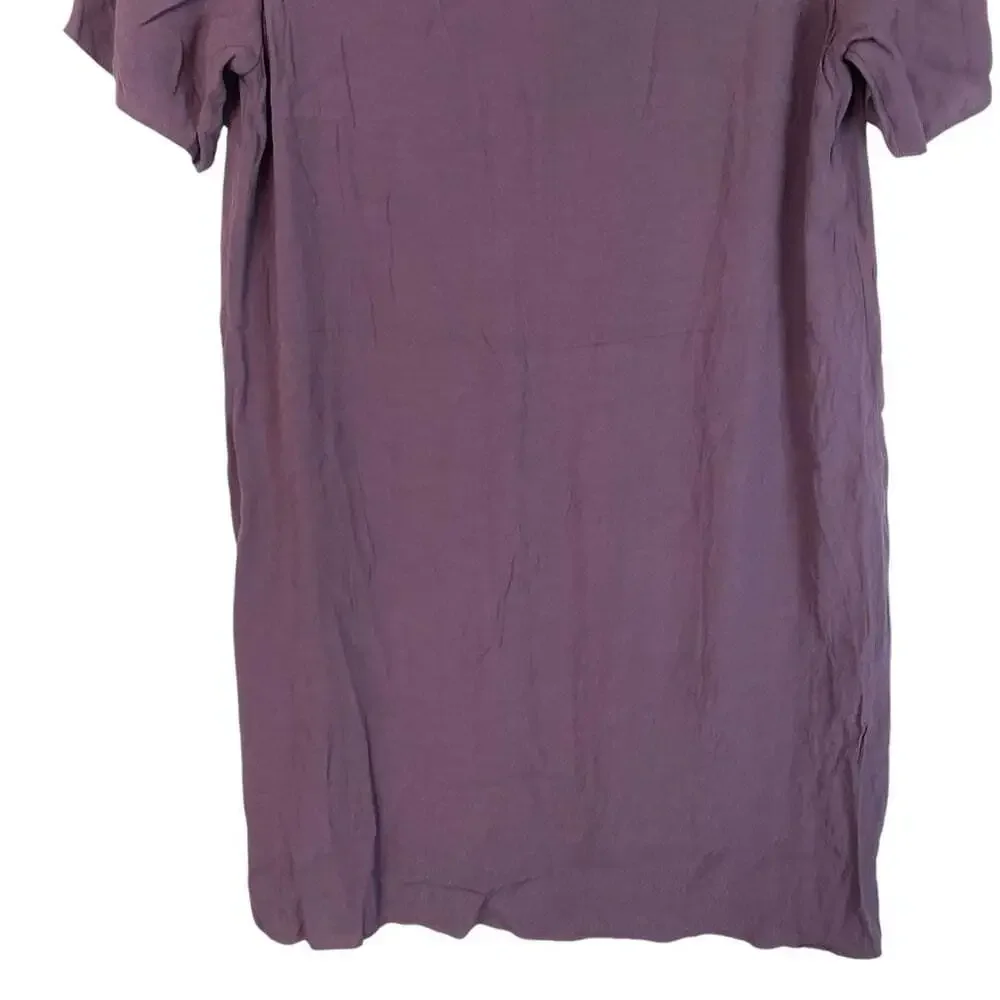 Aritzia Wilfred Free Teigen Dress Size M Purple Short Sleeve Midi Casual Minimal